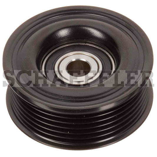 Top View of Left Accessory Drive Belt Idler Pulley INA FP03802