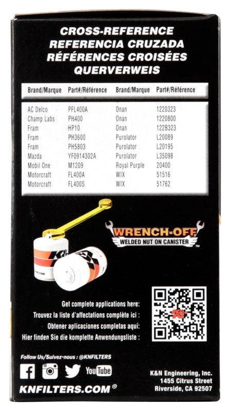 Right View of Engine Oil Filter K&N HP-2009