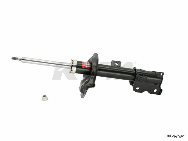 Top View of Front Right Suspension Strut KYB 334380