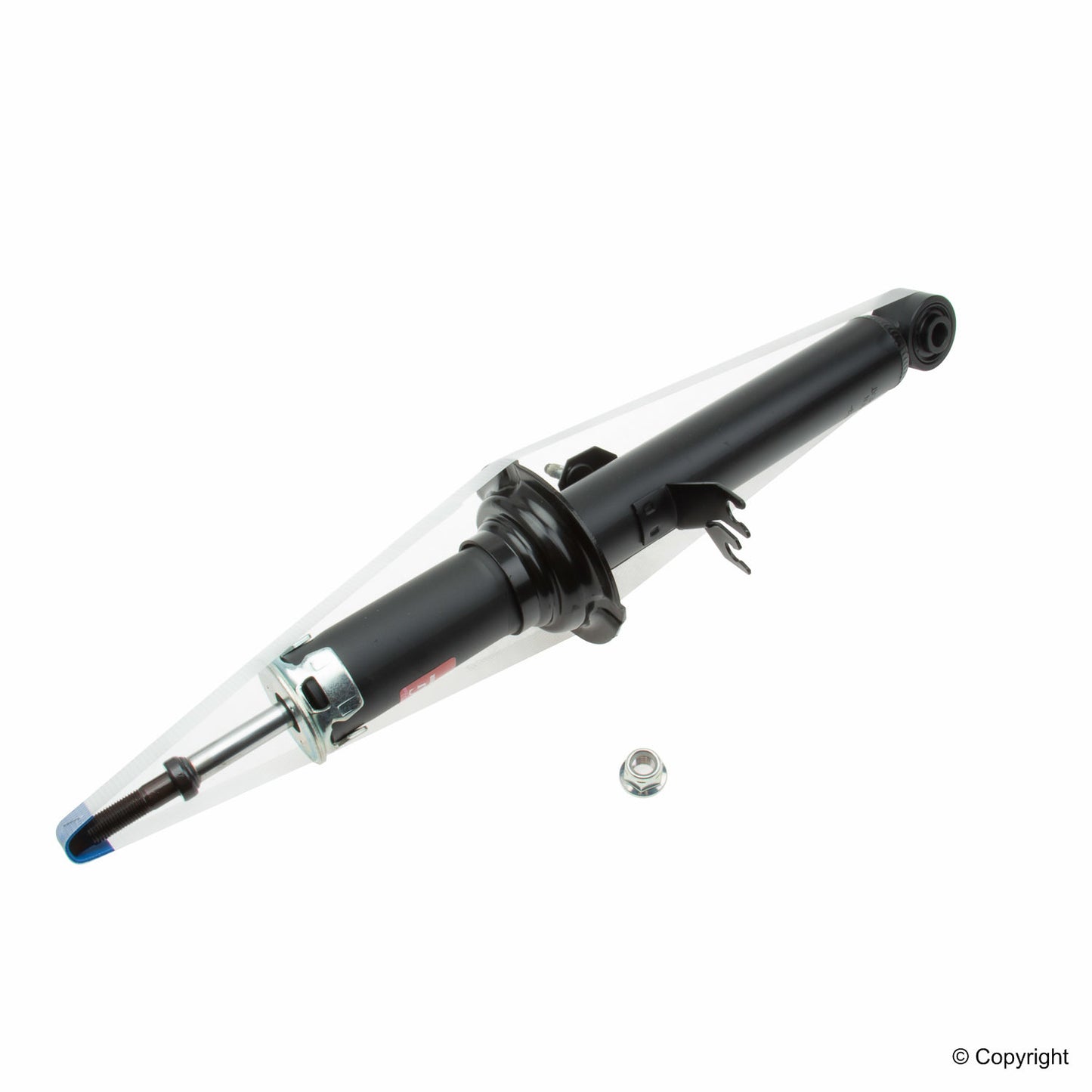 Top View of Front Left Suspension Strut KYB 340092