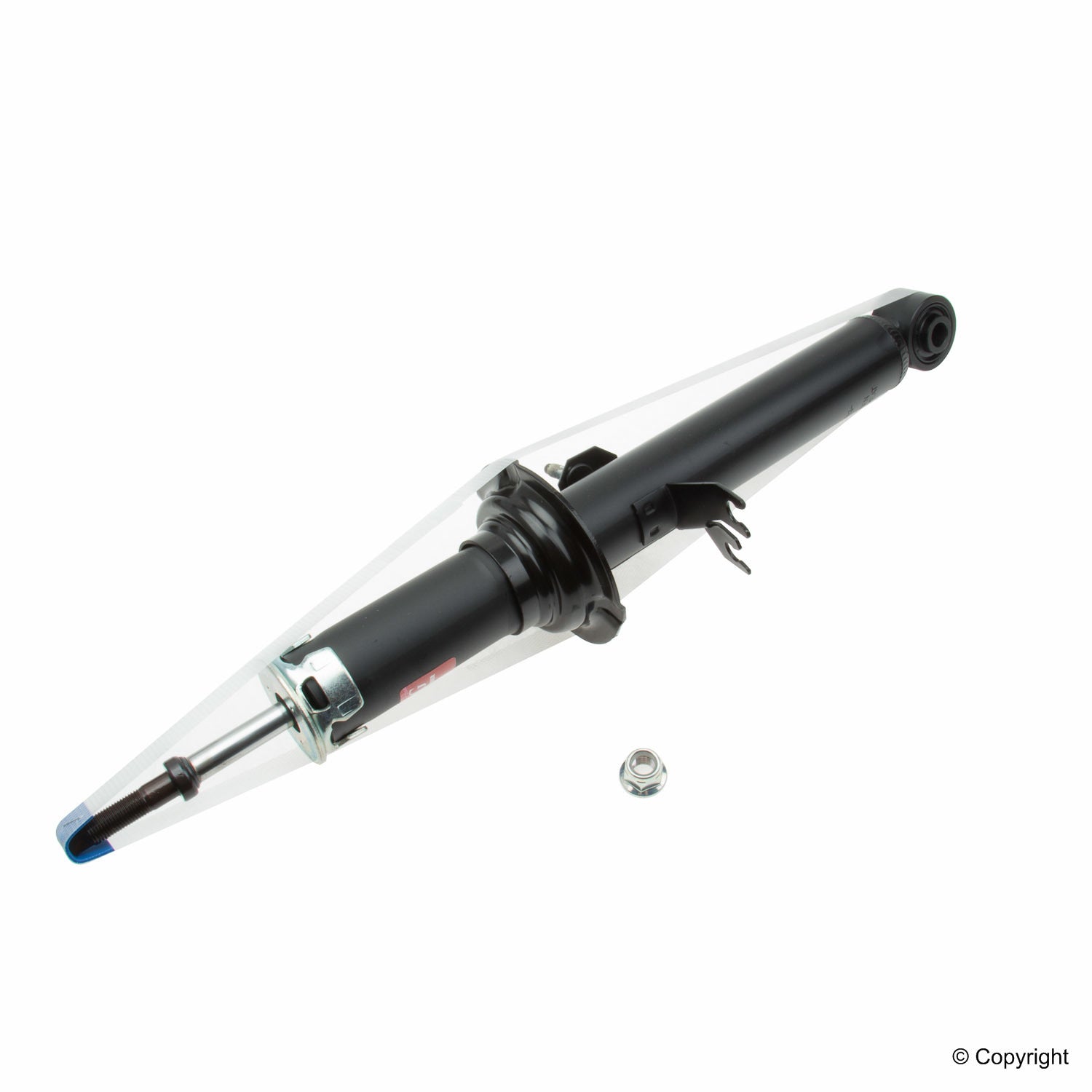 Top View of Front Left Suspension Strut KYB 340092