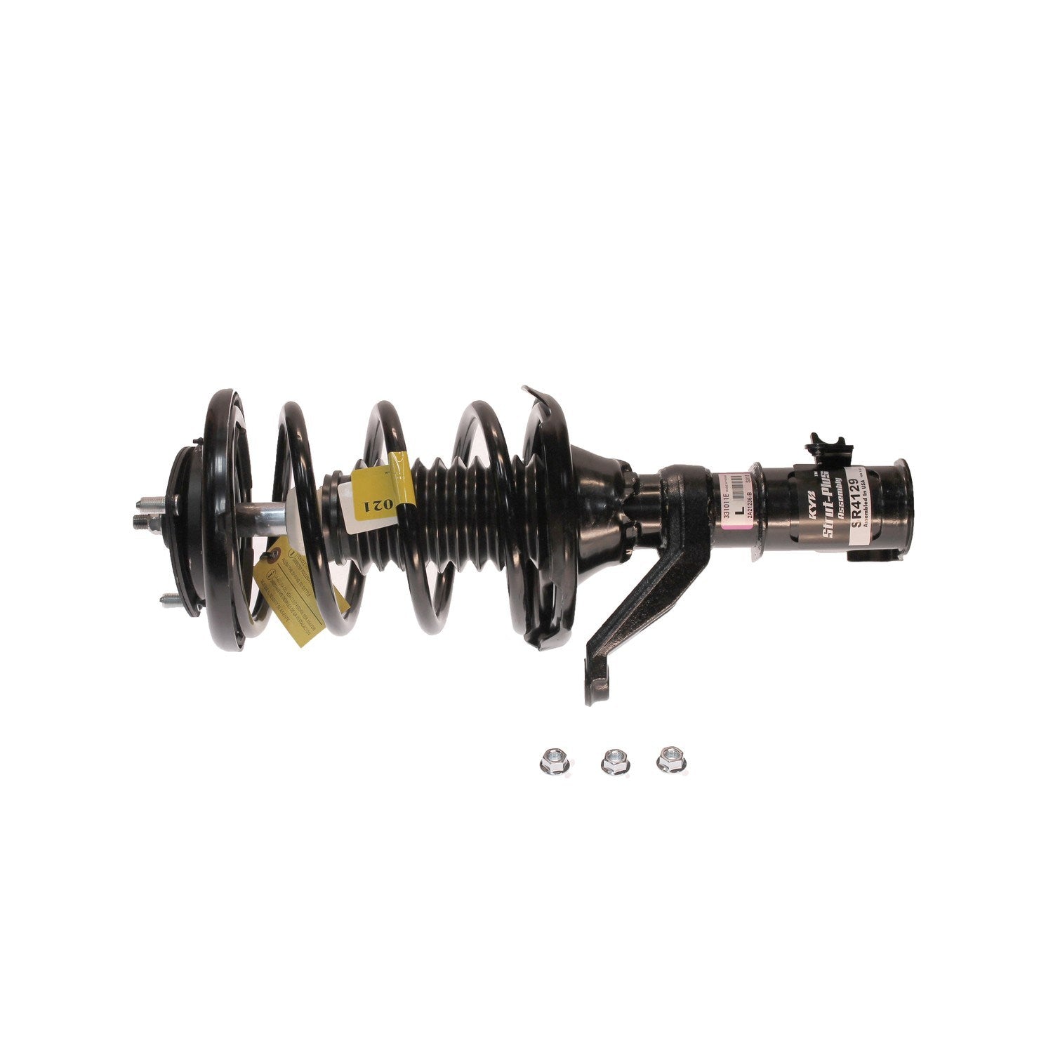 Angle View of Front Left Suspension Strut and Coil Spring Assembly KYB SR4129