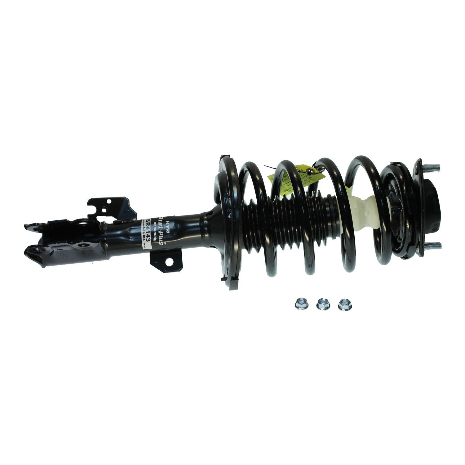 Angle View of Front Left Suspension Strut and Coil Spring Assembly KYB SR4143