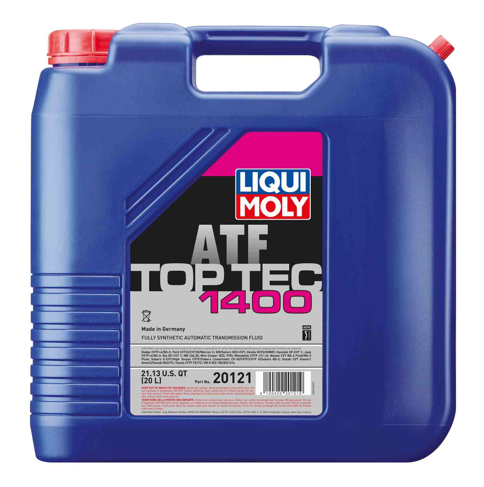 Front View of Automatic Continuously Variable Transmission (CVT) Fluid LIQUI MOLY 20121