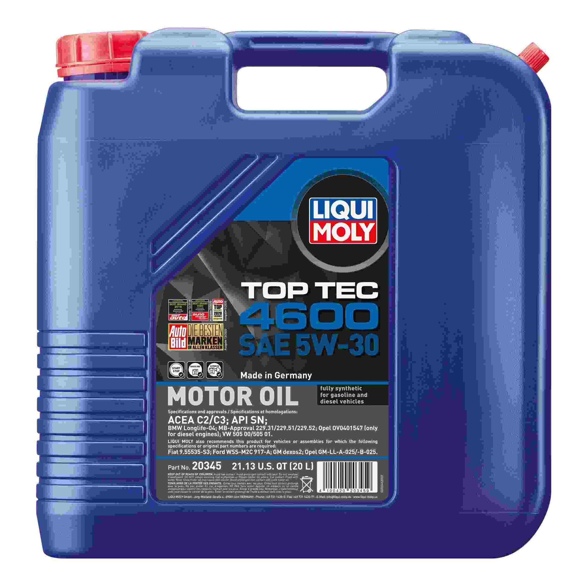 Front View of Engine Oil LIQUI MOLY 20345