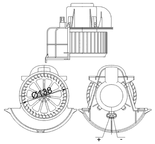 Front View of HVAC Blower Motor MAHLE AB113000S