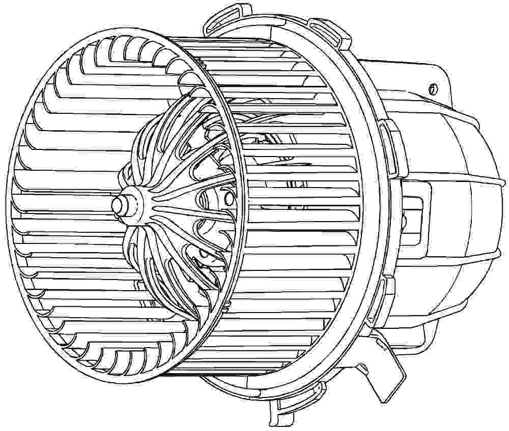 Front View of HVAC Blower Motor MAHLE AB114000P