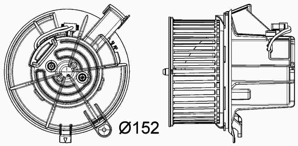 Front View of HVAC Blower Motor MAHLE AB119000P