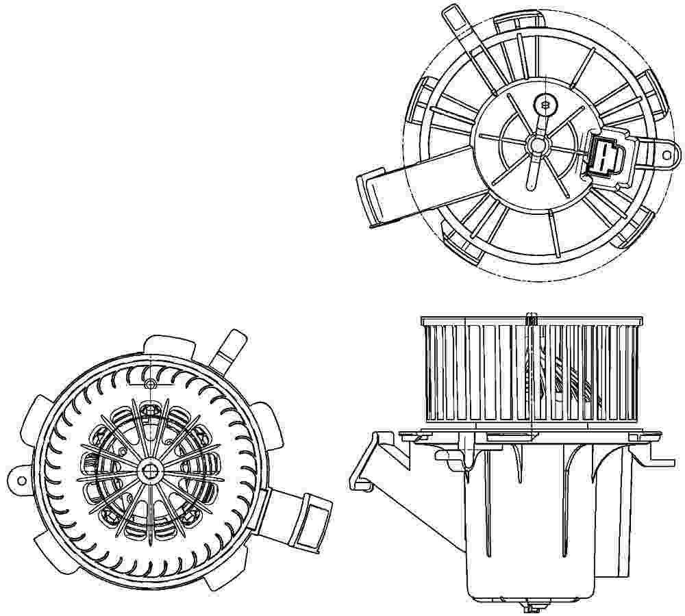 Front View of HVAC Blower Motor MAHLE AB132000P