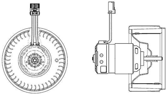 Front View of HVAC Blower Motor MAHLE AB22000P