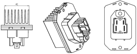 Front View of HVAC Blower Motor Resistor MAHLE ABR76000S