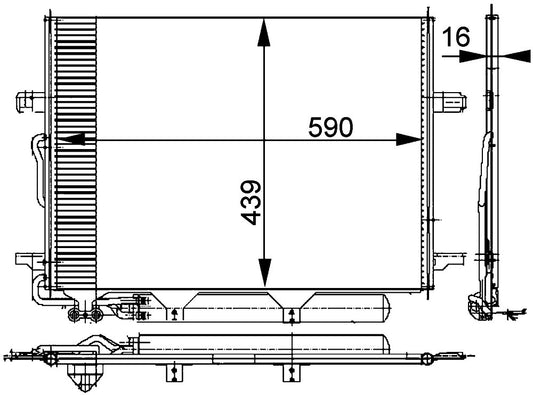 Front View of A/C Condenser MAHLE AC318000PAccessories 3 View of A/C Condenser MAHLE AC318000P