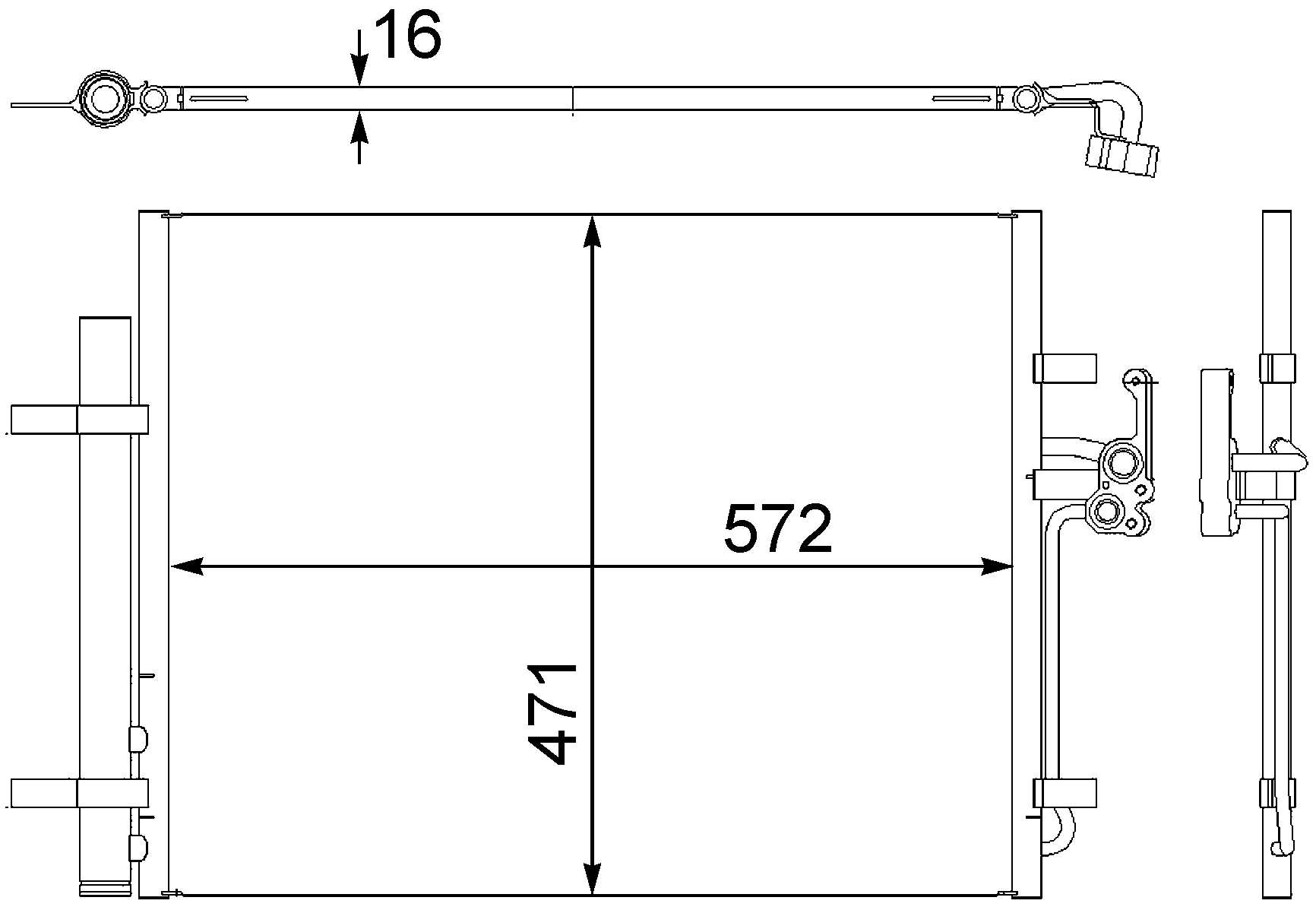 Front View of A/C Condenser MAHLE AC441000S