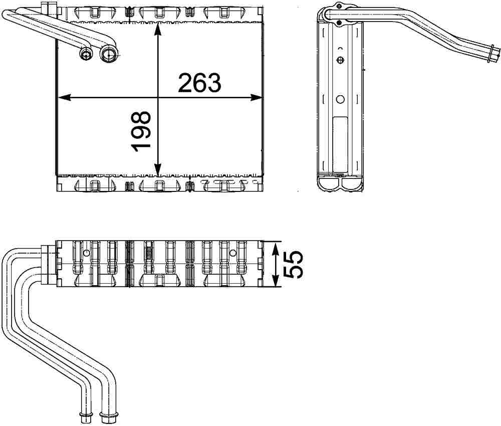 Front View of A/C Evaporator Core MAHLE AE85000P