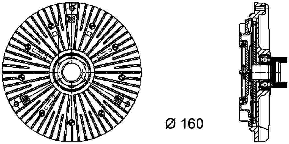 Front View of Engine Cooling Fan Clutch MAHLE CFC58000P