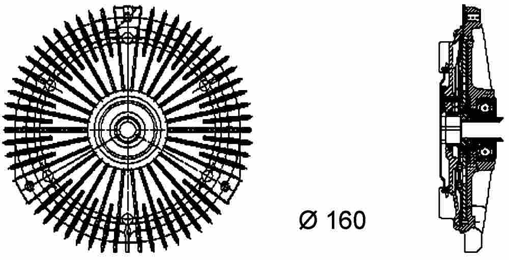 Front View of Engine Cooling Fan Clutch MAHLE CFC66000P