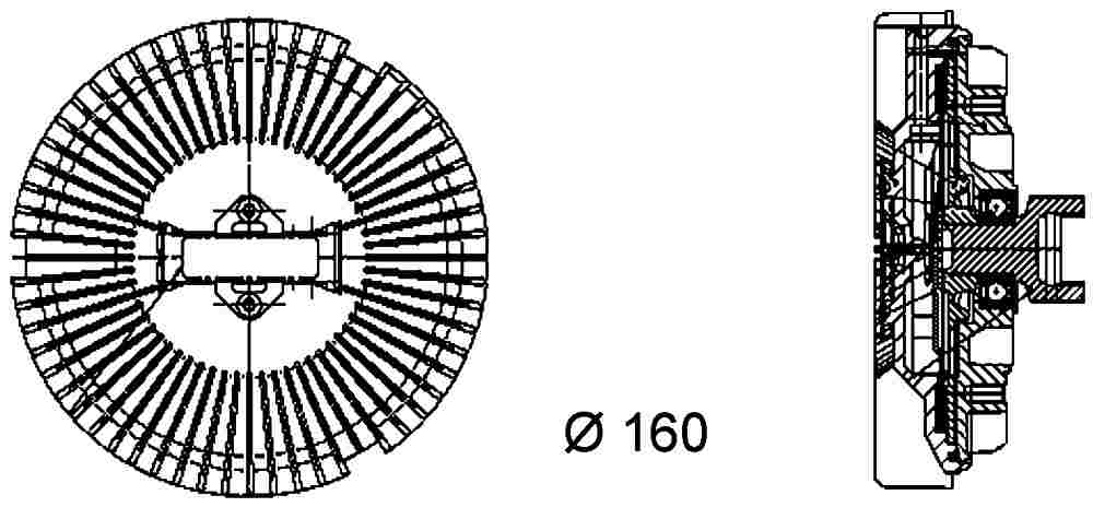 Front View of Engine Cooling Fan Clutch MAHLE CFC77000P