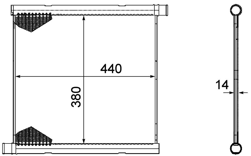 Front View of Center Radiator MAHLE CR1124000P