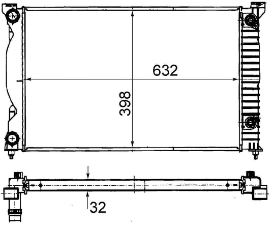 Front View of Center Radiator MAHLE CR1675000S