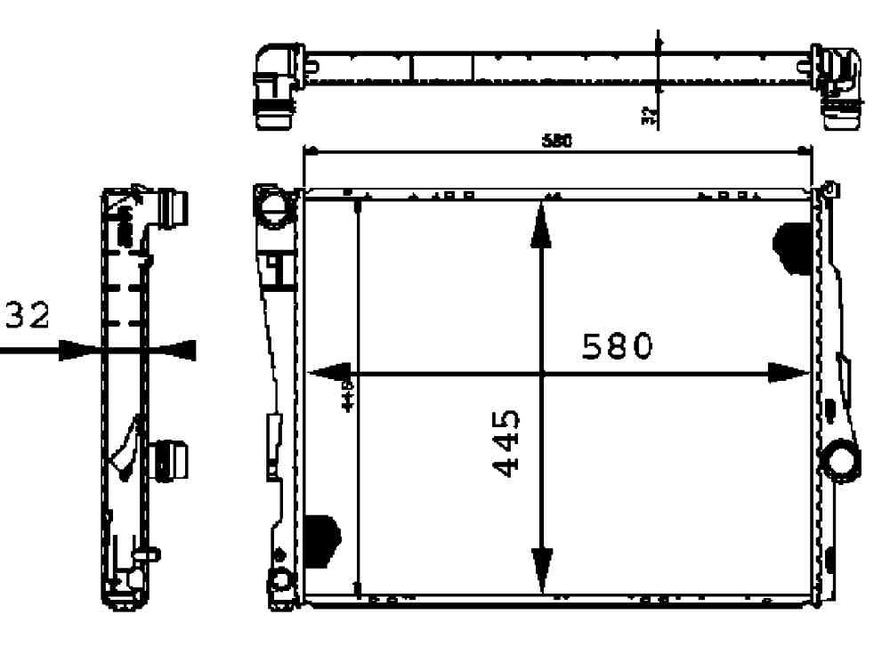 Front View of Radiator MAHLE CR458000P