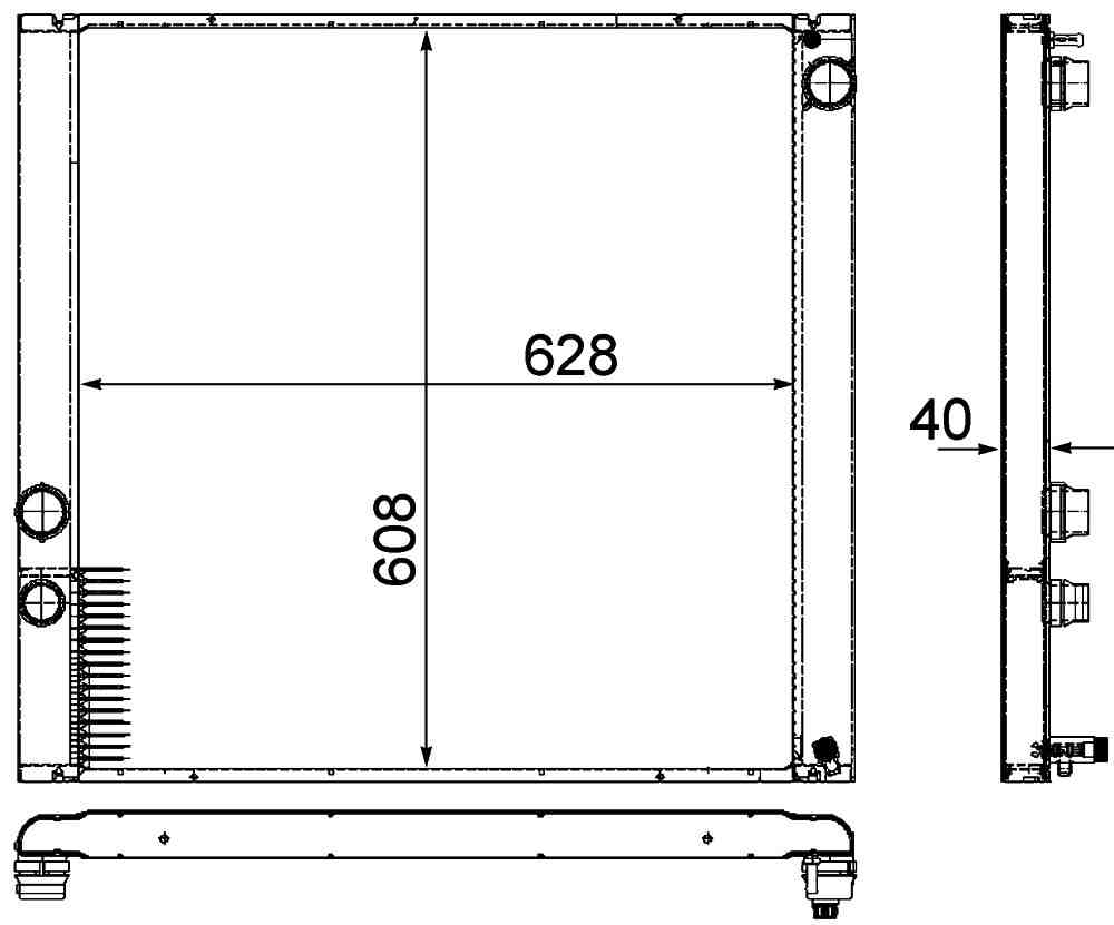 Front View of Center Radiator MAHLE CR915000P