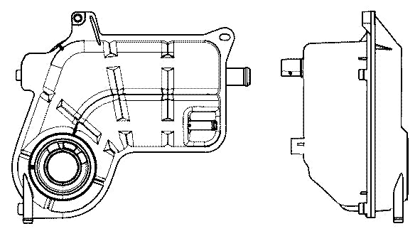 Front View of Engine Coolant Reservoir MAHLE CRT25000S