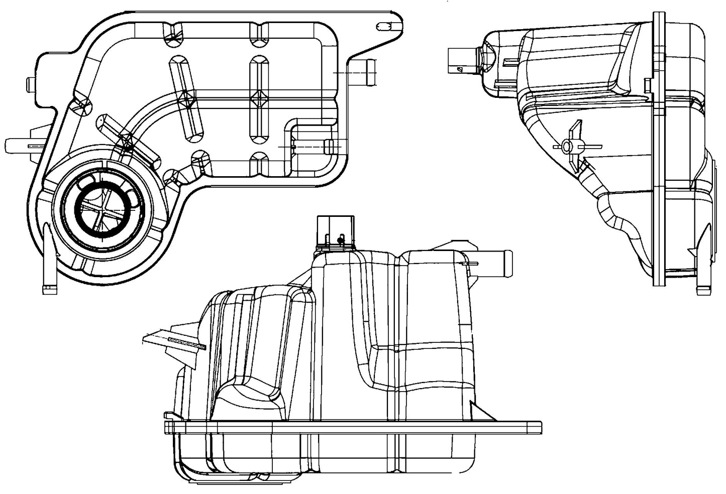 Front View of Engine Coolant Reservoir MAHLE CRT81000S