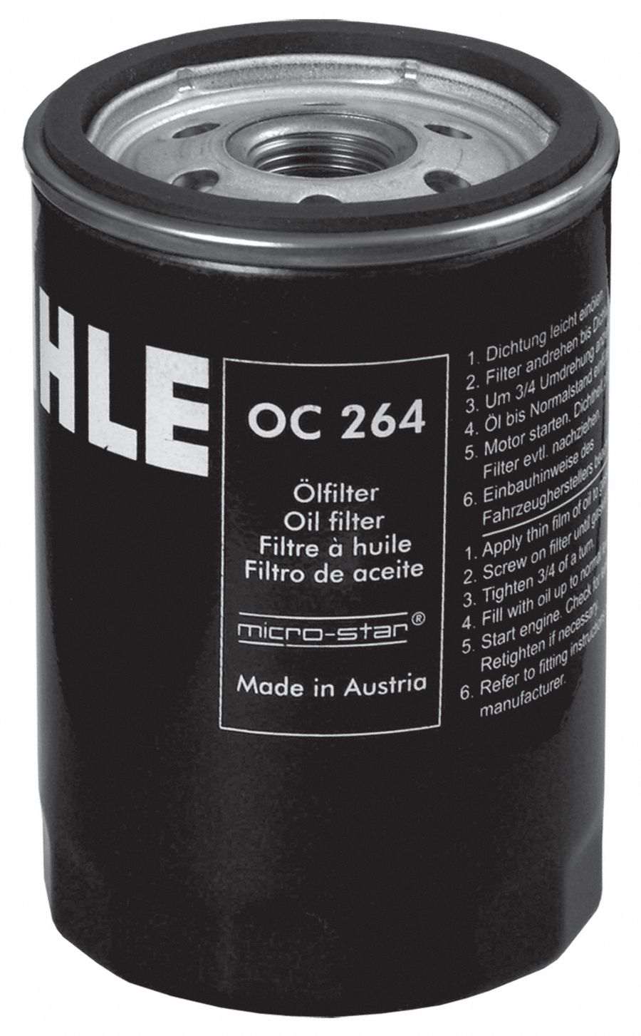 Front View of Engine Oil Filter MAHLE OC264