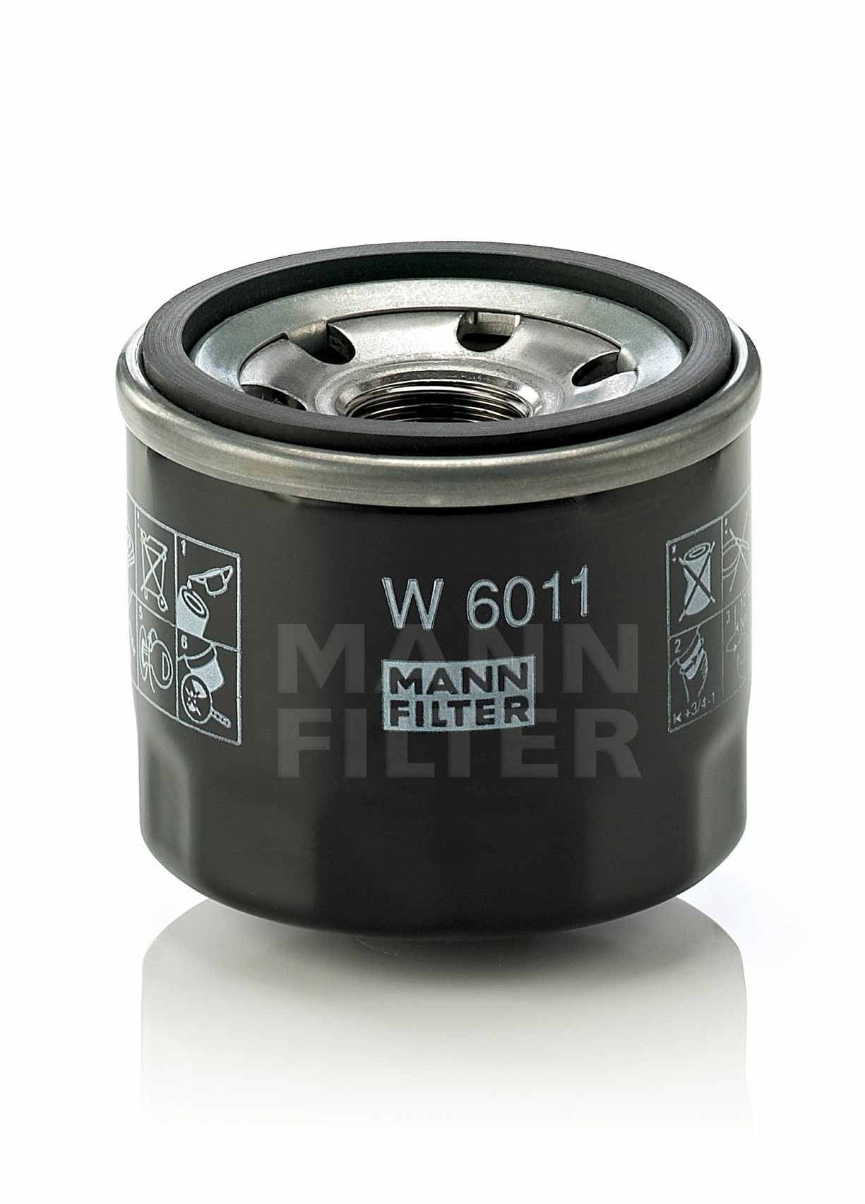 Front View of Engine Oil Filter MANN W6011