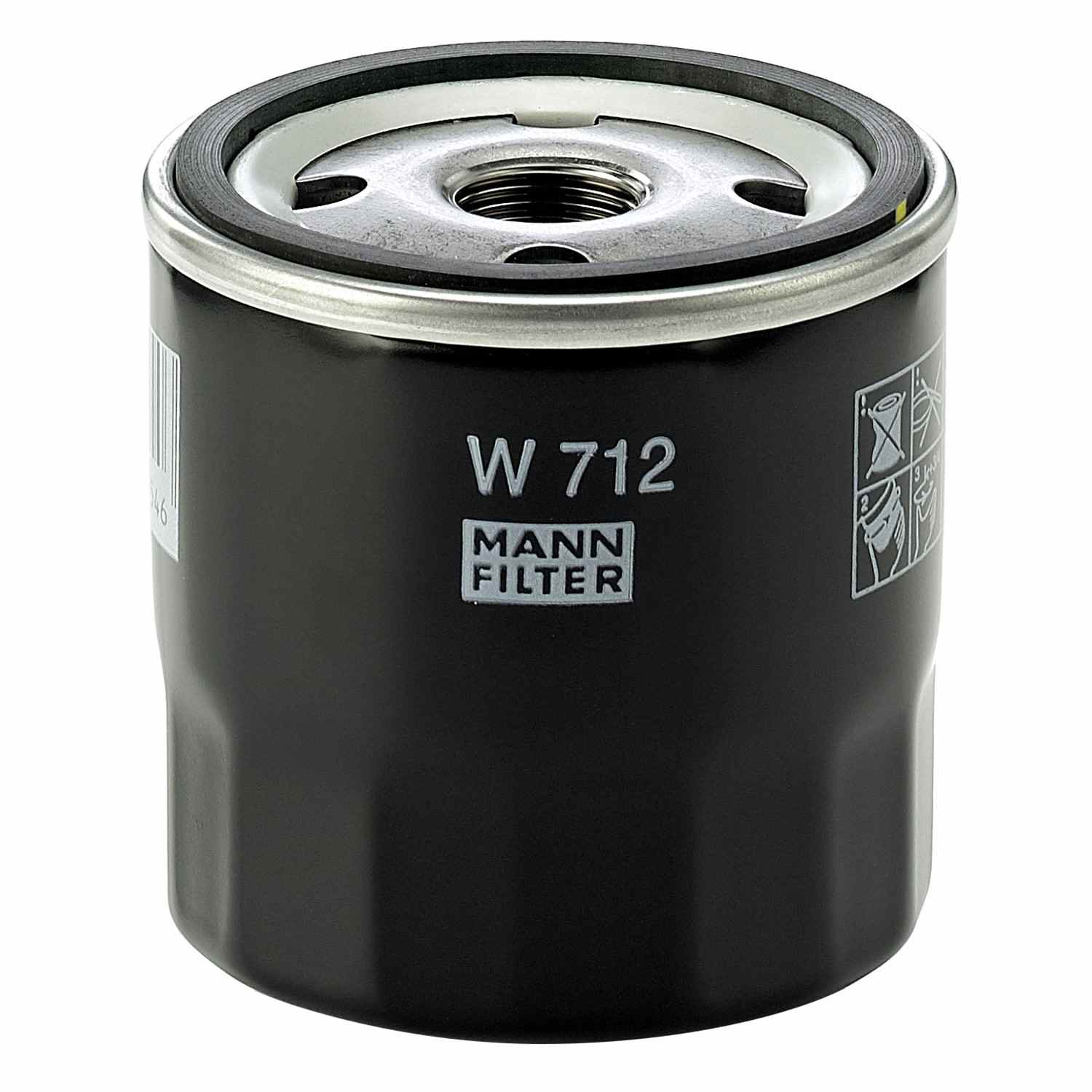 Front View of Engine Oil Filter MANN W712