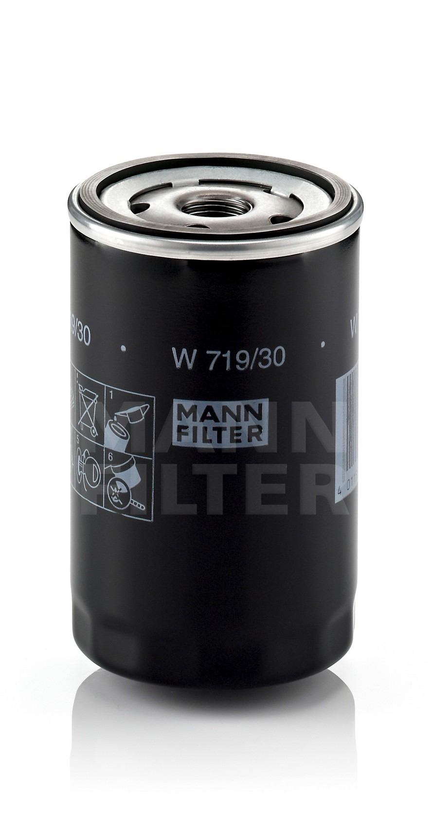 Front View of Engine Oil Filter MANN W719/30