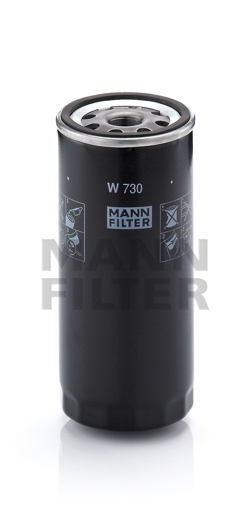 Front View of Engine Oil Filter MANN W730