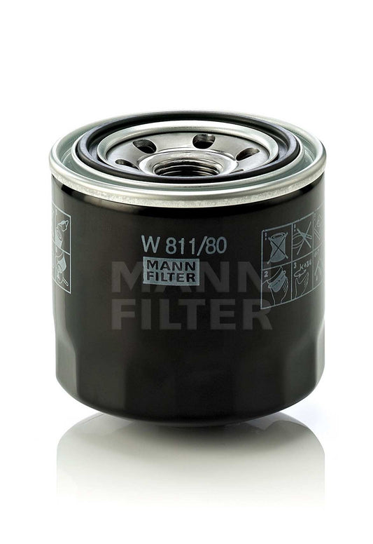 Front View of Engine Oil Filter MANN W811/80