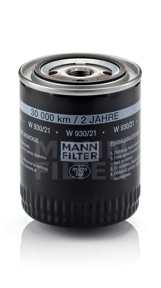 Front View of Engine Oil Filter MANN W930/21