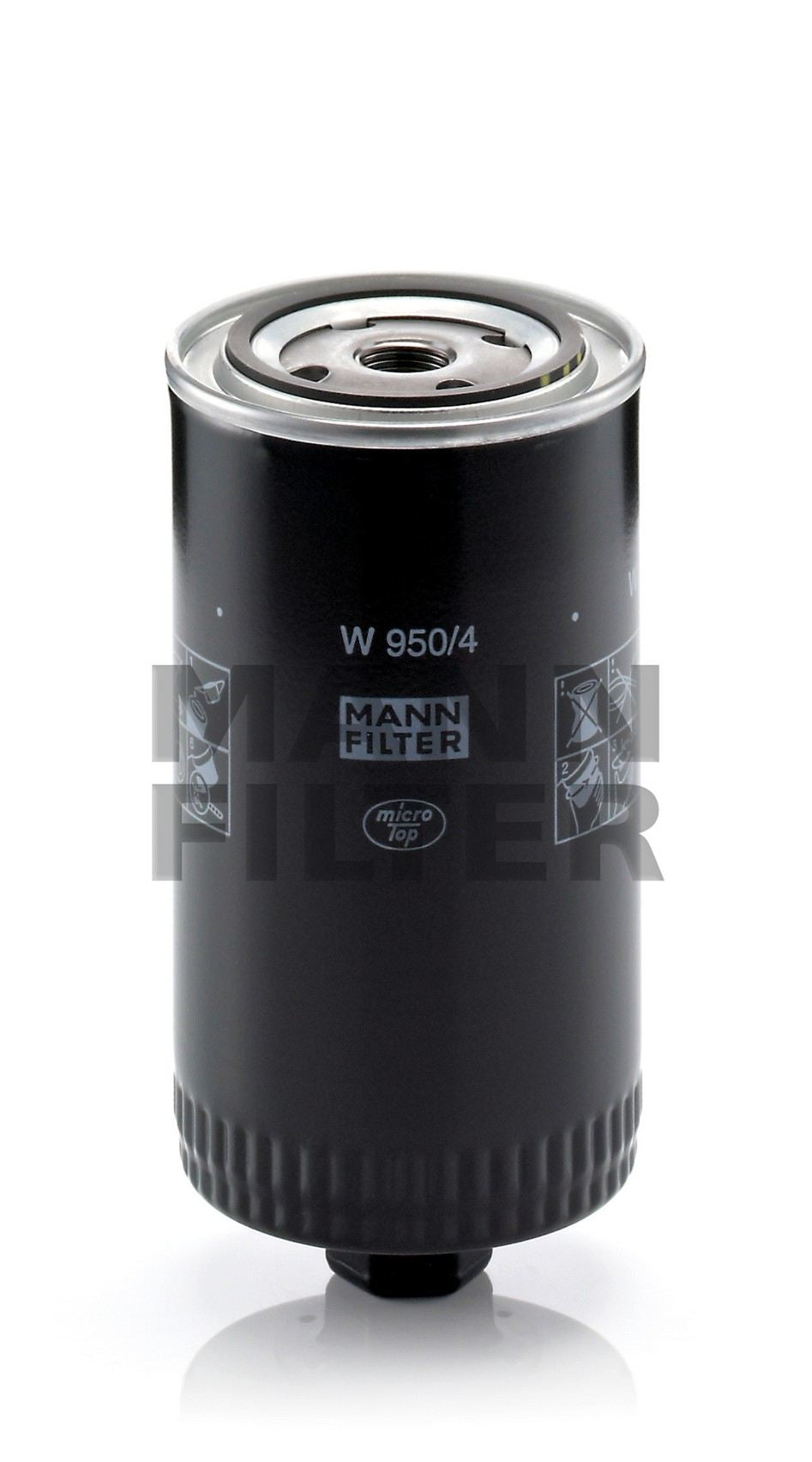 Front View of Engine Oil Filter MANN W950/4