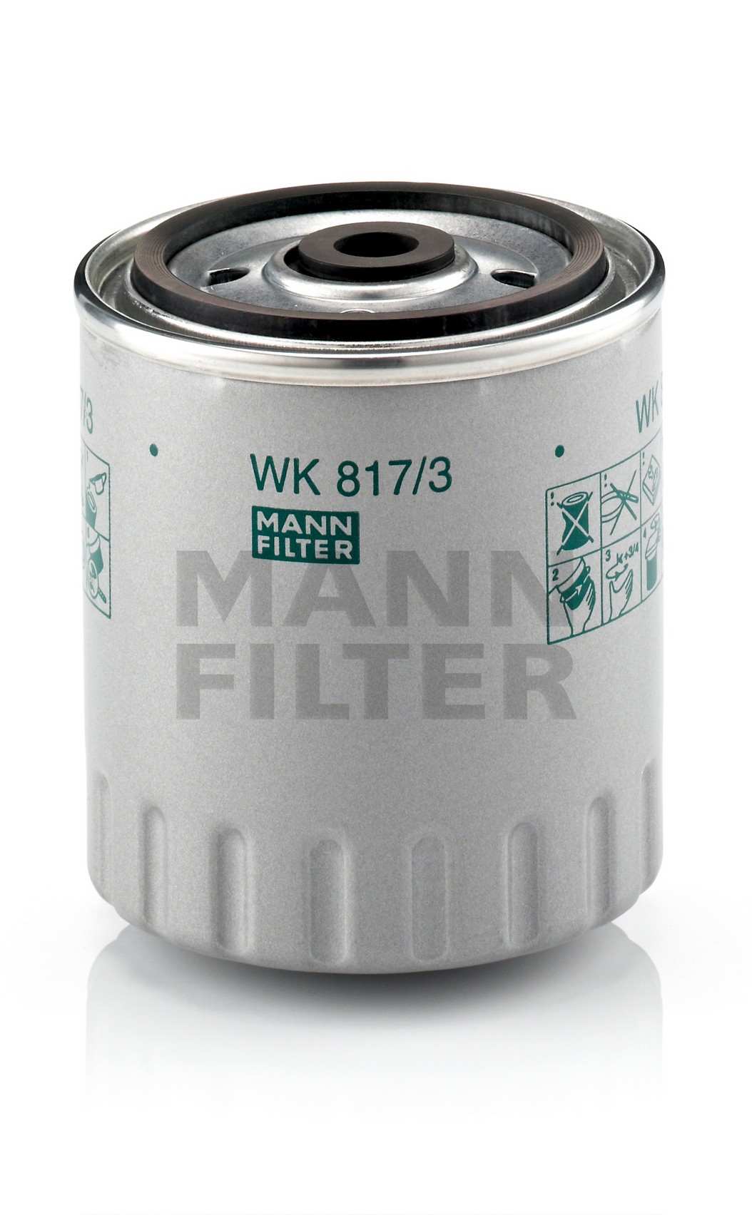 Front View of Fuel Filter MANN WK817/3X