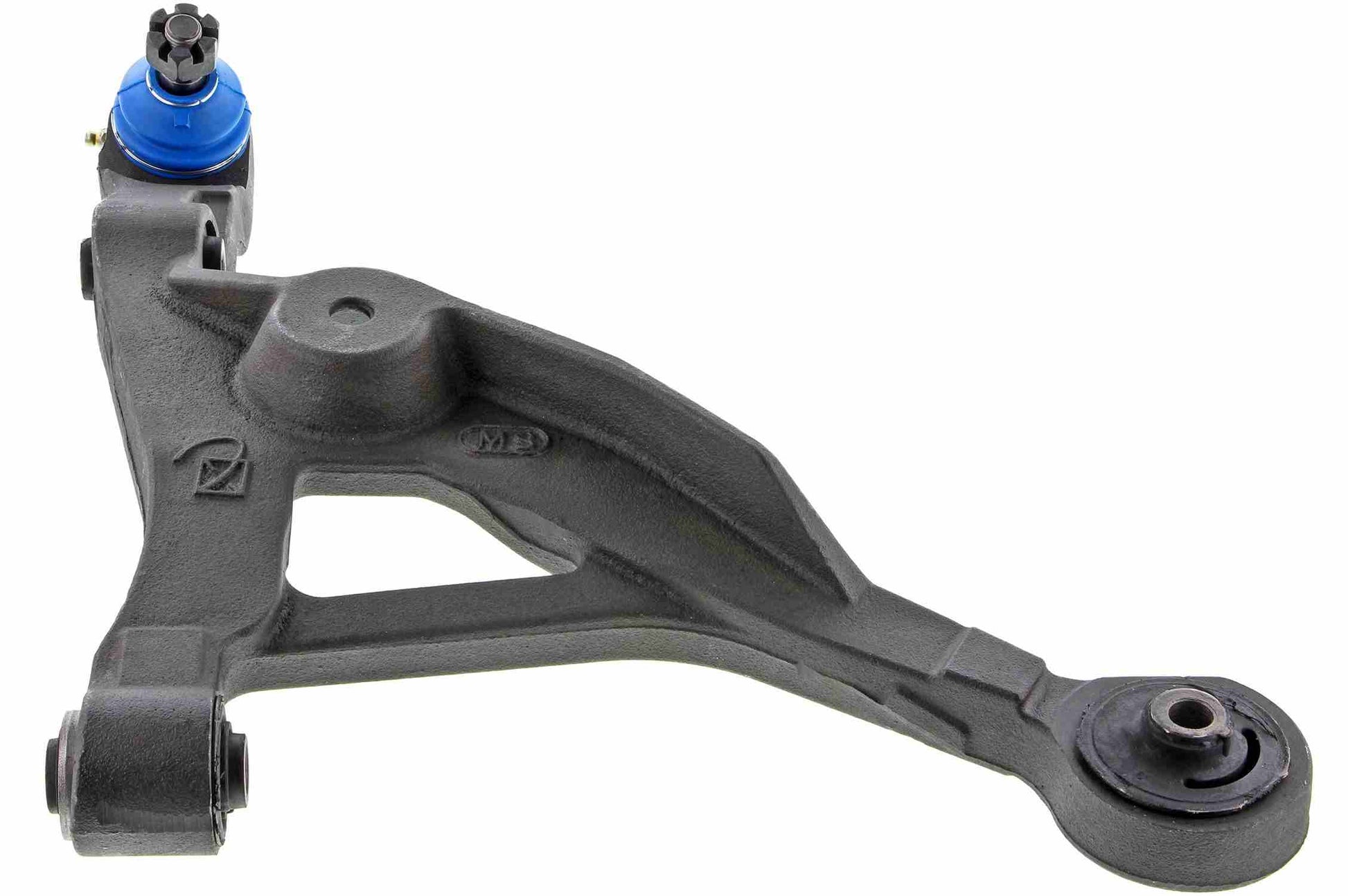 Angle View of Front Right Suspension Control Arm and Ball Joint Assembly MEVOTECH CMK7427