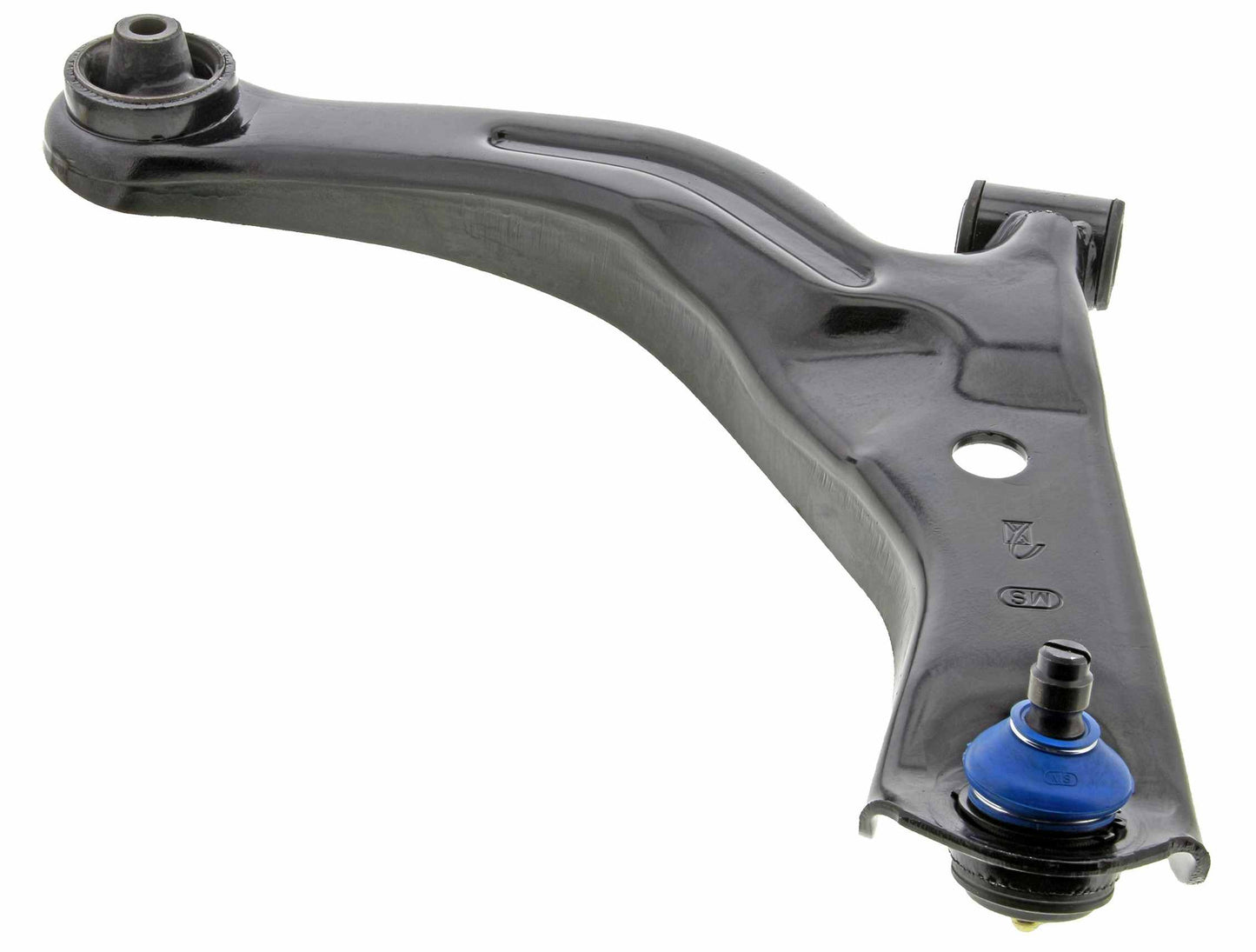 Side View of Front Right Suspension Control Arm and Ball Joint Assembly MEVOTECH CMK80397