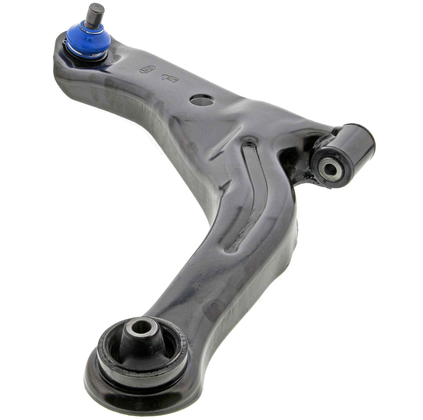 Angle View of Front Left Suspension Control Arm and Ball Joint Assembly MEVOTECH CMK80400