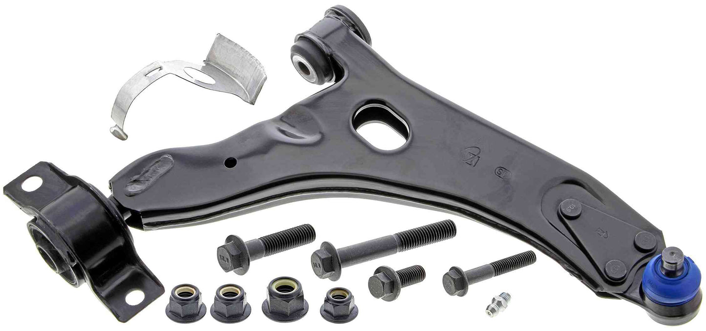 Front View of Front Right Suspension Control Arm and Ball Joint Assembly MEVOTECH CMK80405