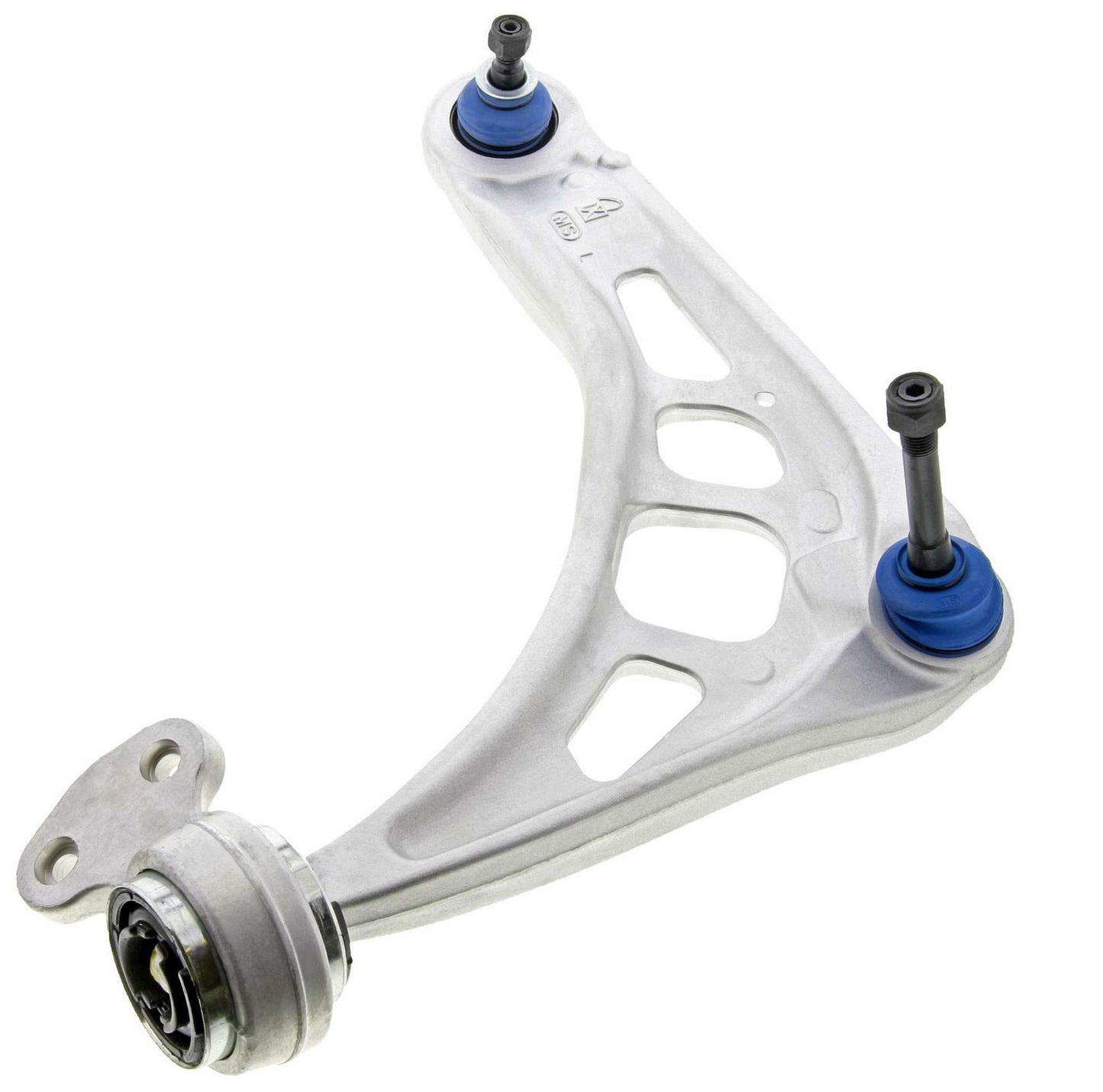 Angle View of Front Left Suspension Control Arm and Ball Joint Assembly MEVOTECH CMK80527