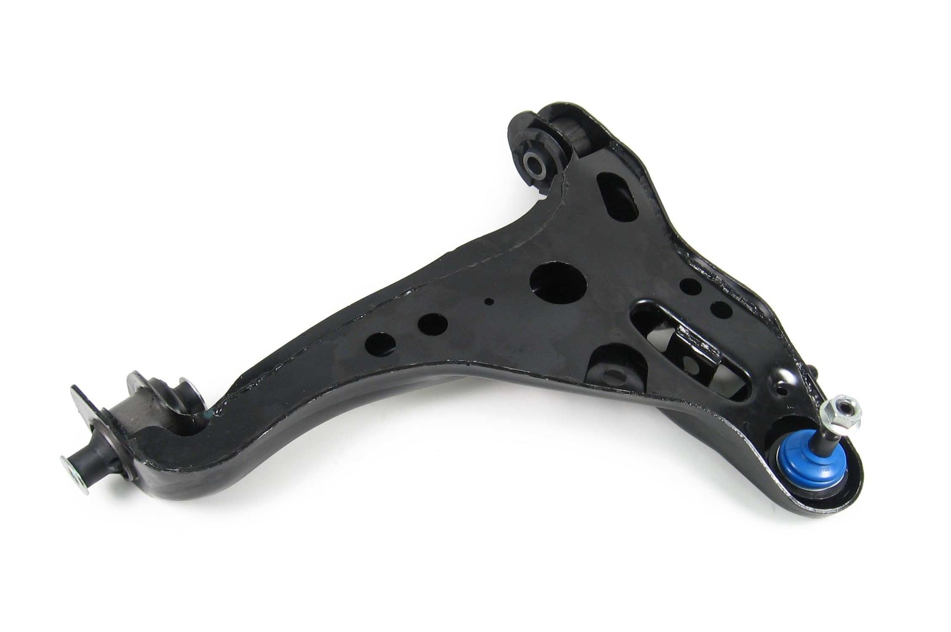 Front View of Front Left Suspension Control Arm and Ball Joint Assembly MEVOTECH CMK80721