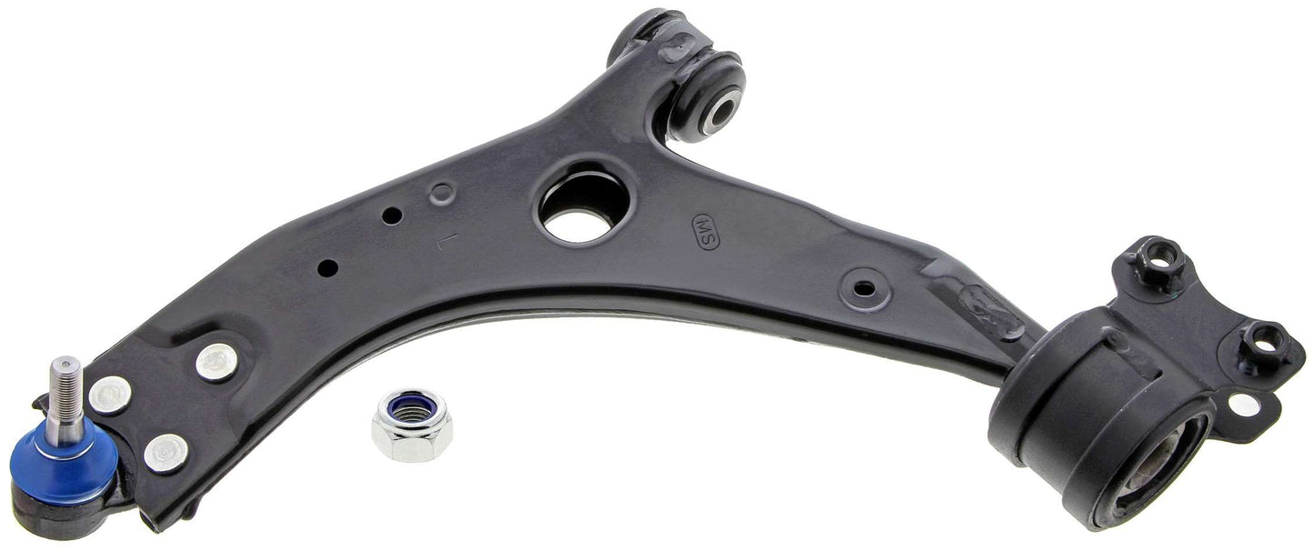 Front View of Front Left Suspension Control Arm and Ball Joint Assembly MEVOTECH CMS10180