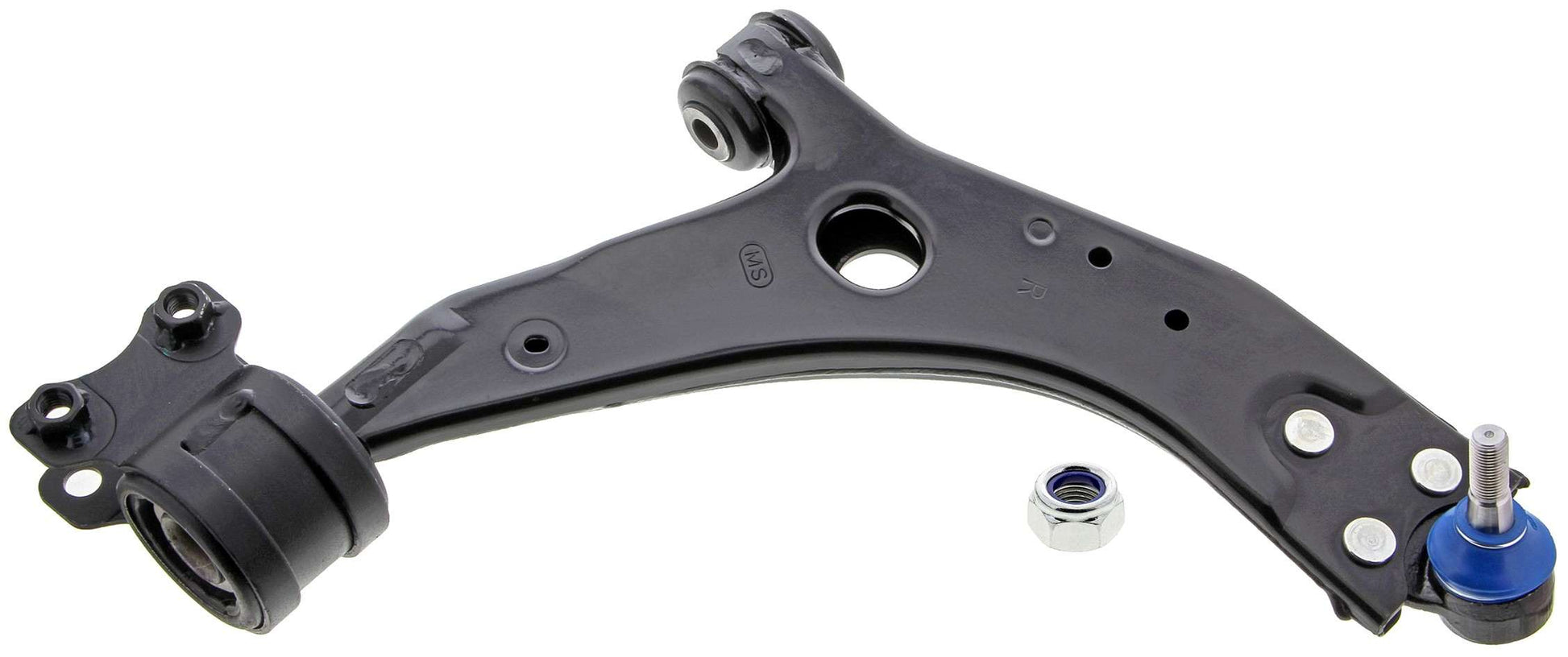 Front View of Front Right Suspension Control Arm and Ball Joint Assembly MEVOTECH CMS10181