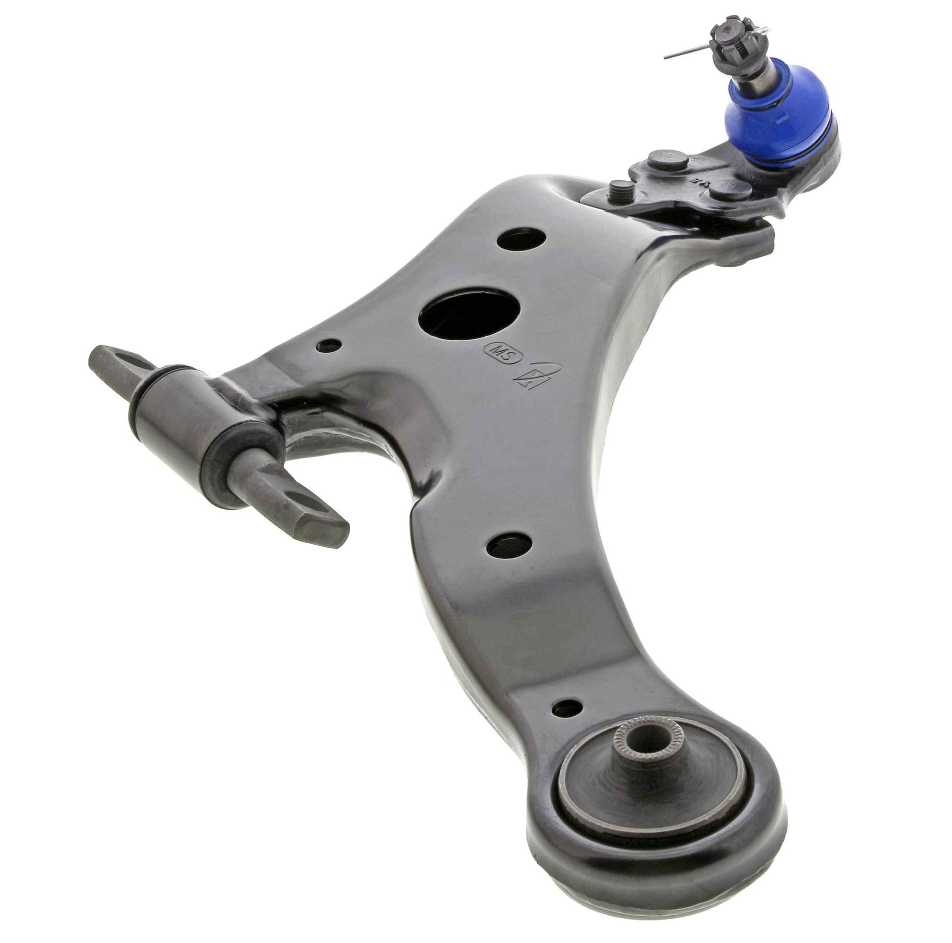 Angle View of Front Right Suspension Control Arm and Ball Joint Assembly MEVOTECH CMS20246