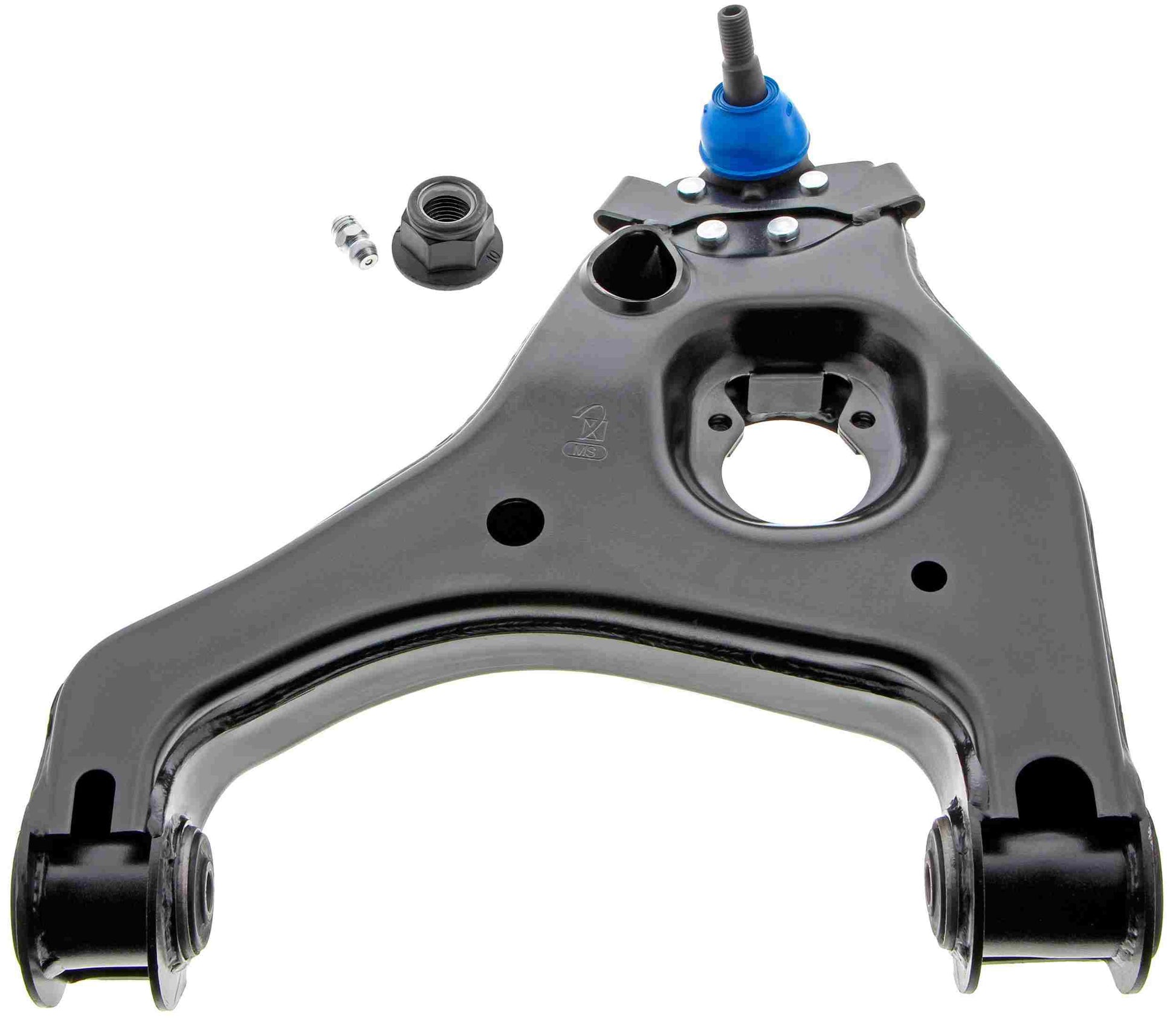 Front View of Front Left Suspension Control Arm and Ball Joint Assembly MEVOTECH CMS20348