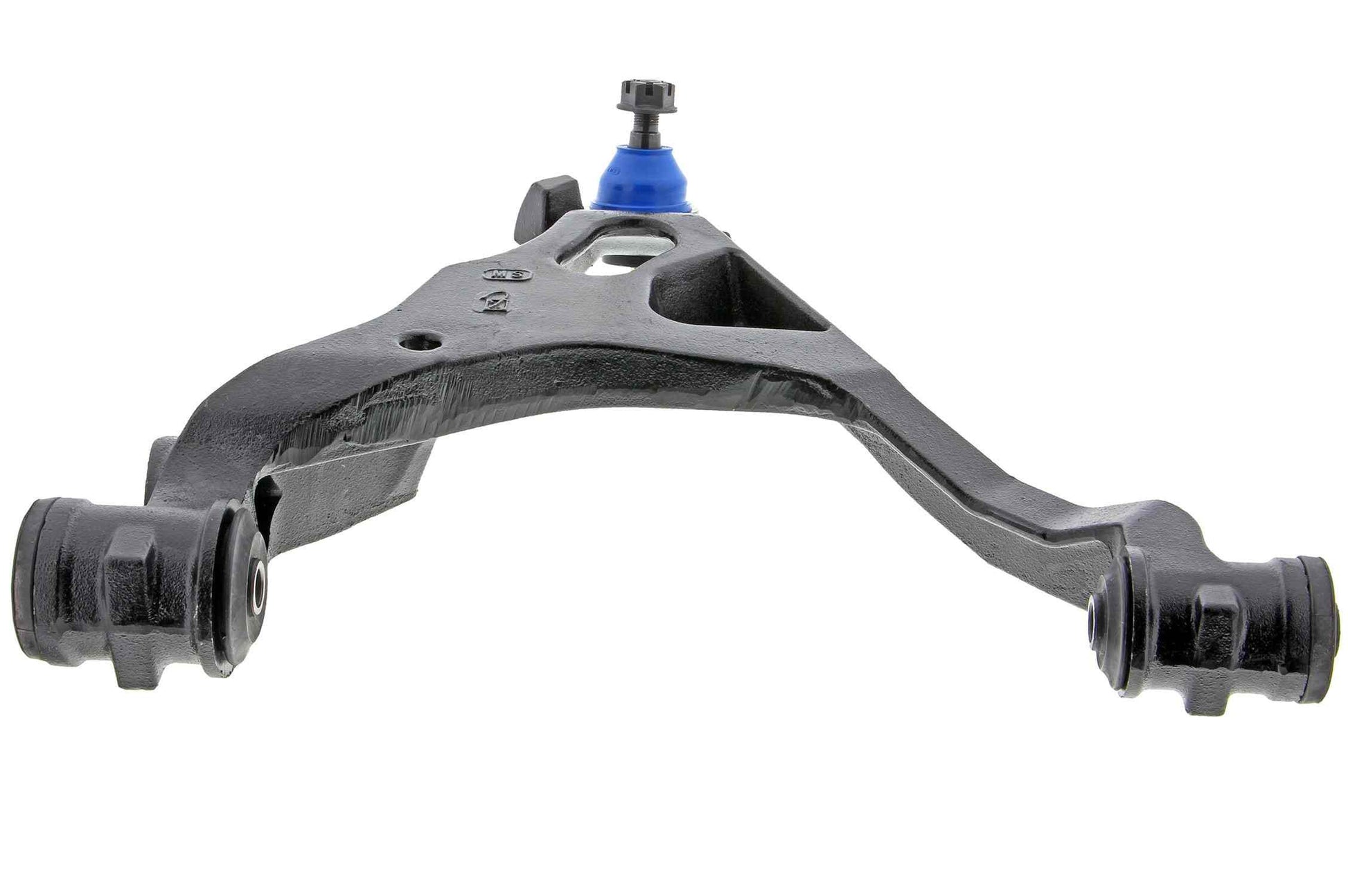 Angle View of Front Right Suspension Control Arm and Ball Joint Assembly MEVOTECH CMS20399