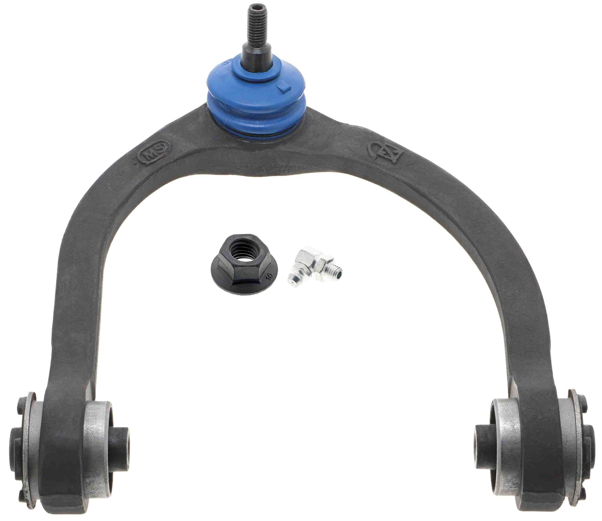 Front View of Front Upper Left Suspension Control Arm and Ball Joint Assembly MEVOTECH CMS251008