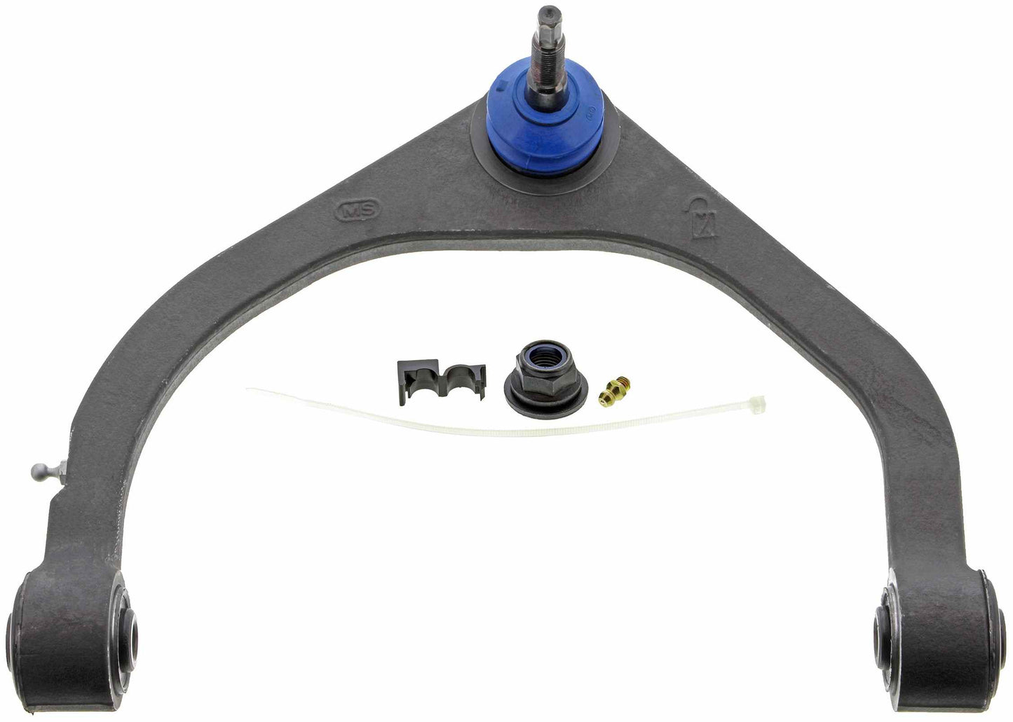 Front View of Front Upper Left Suspension Control Arm and Ball Joint Assembly MEVOTECH CMS251057