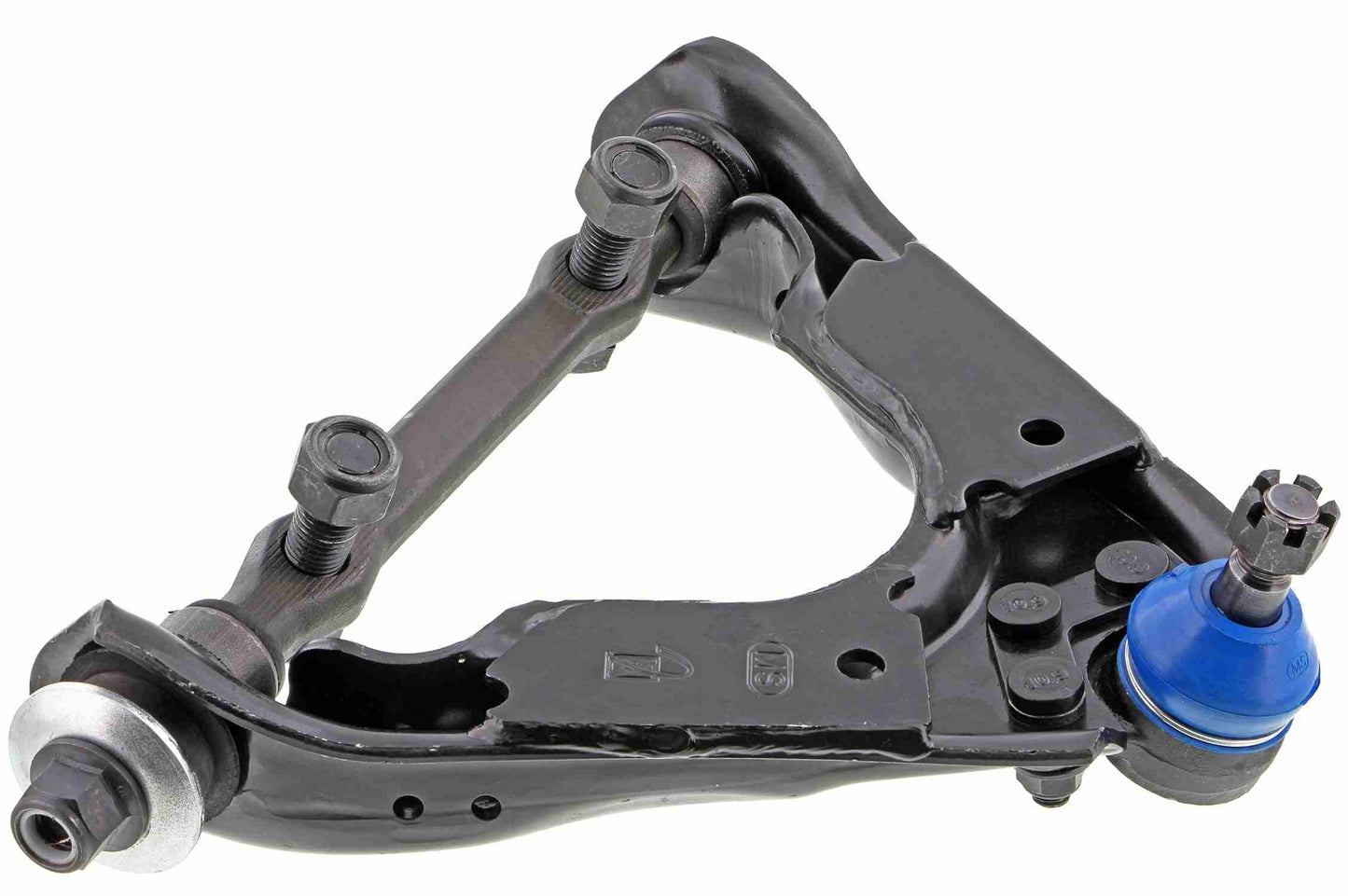 Side View of Front Upper Right Suspension Control Arm and Ball Joint Assembly MEVOTECH CMS25113